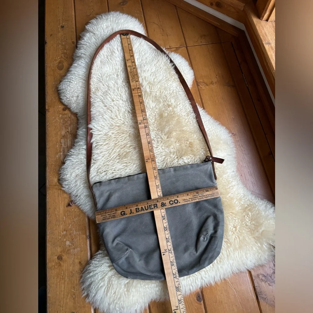 Waxed Canvas and Leather Crossbody - Picture 8 of 9